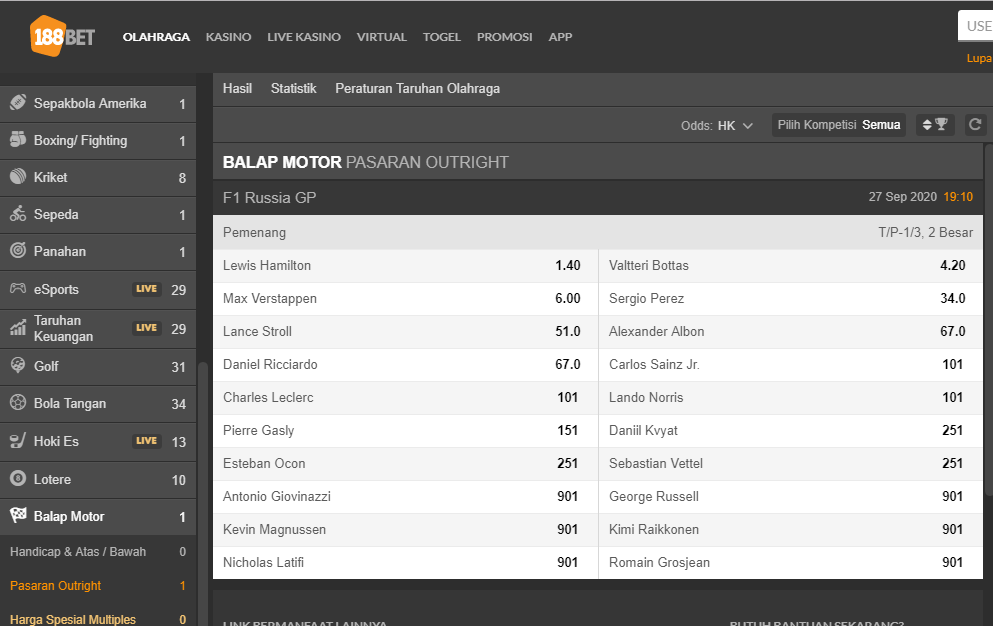 Formula 1 Outright